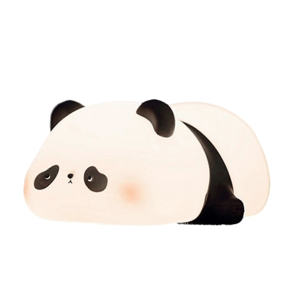 Liggande Panda Silikon Färgglad Nattlampa Hushållsrum Sänglampa för Sovrum Barnrum Db 1pcs