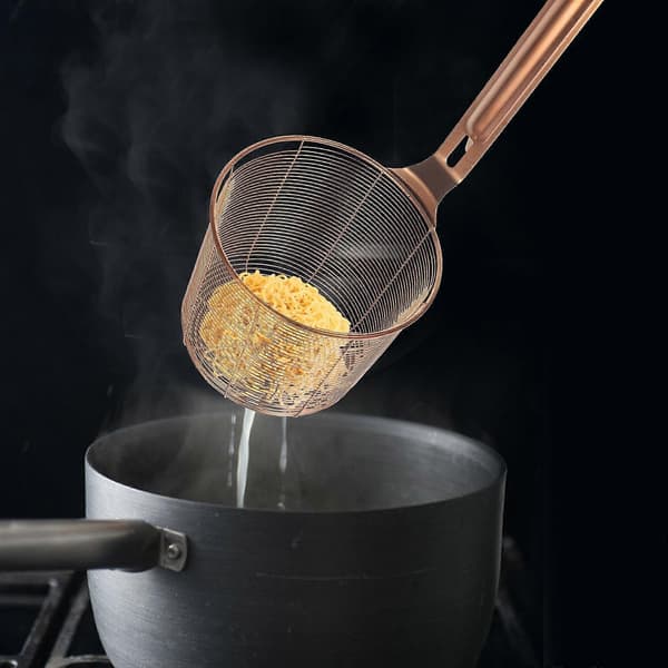 Lækage Slotted Pasta Si til køkkenbrug Rustfrit Stål Rosaguld[DB]