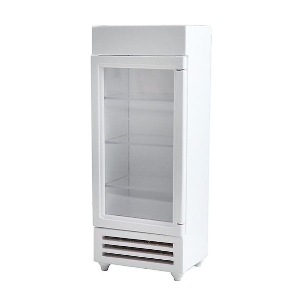 Mini-talon puinen jääkaappi pieni huonekalu pienoismalli puinen jääkaappi mini-talon lisävaruste Db White 17.6X7CM