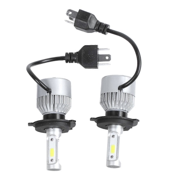 2 x S2 H4 72W 8000LM LED-frontlys for bil Høy/Lav stråle 6000K Hvit db