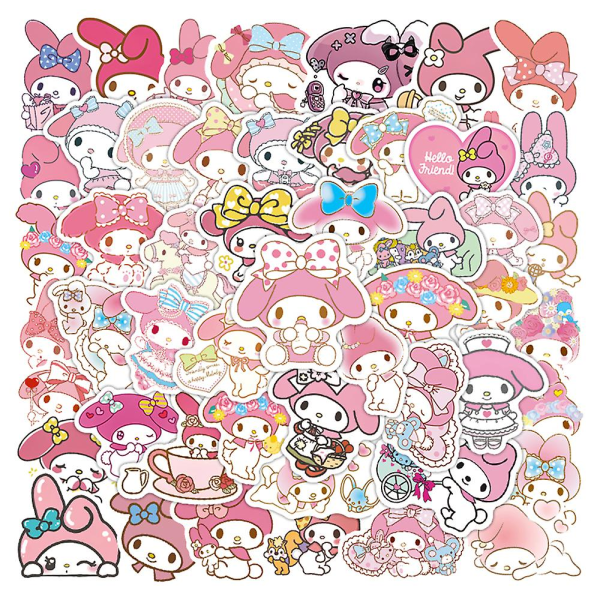 50 kpl söpöjä sarjakuva Cinnamoroll Sanrio -tarroja kannettavalle tietokoneelle vesipullon case puhelin rullalauta - vedenpitävät Kawaii-tarrat naisten tytölle [DB] E