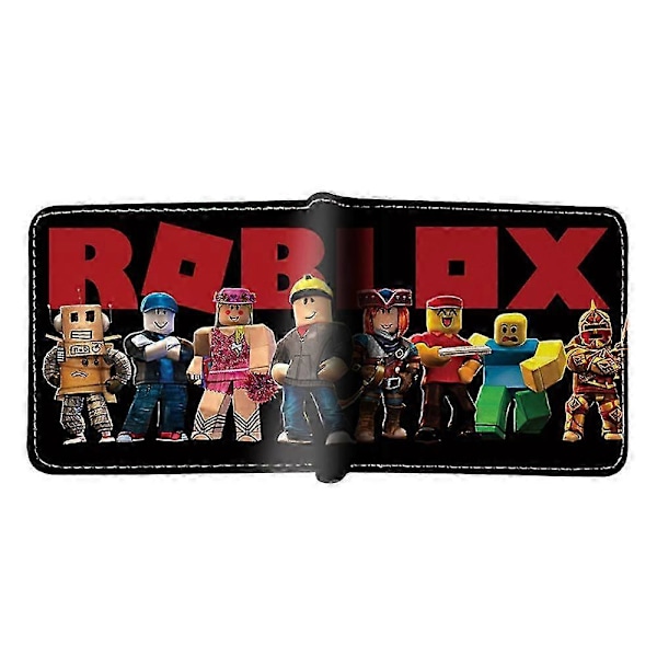Roblox PU Lær Lommebok Barn Gutter Jenter Kort Bi-fold Lommebøker Kortholder Myntveske [DB] A