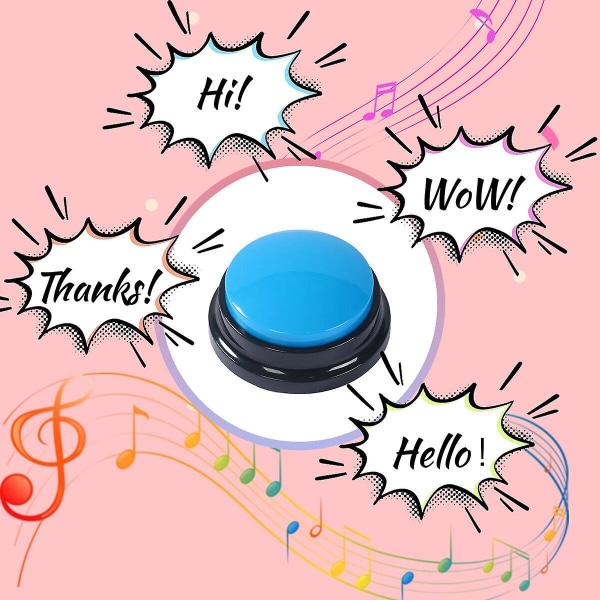 1 st Inspelningsbar talknapp Barn interaktiv leksaksfonograf Svarssignaler Bärbar inspelning Ljudknapp Festbrusmakare Db Light blue