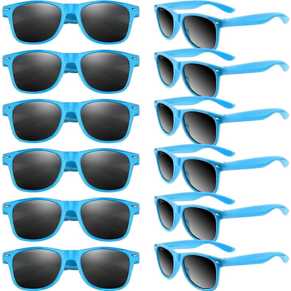 12 Pak Solbriller Neon Farver Solbriller Fest Favorer Goody Bag Fyld Bulk til Fødselsdagsfest Strand Pool Party, 12 Farver{ DB} Blue