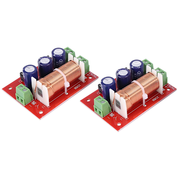 2 st 400W Högtalare Delningsfilter 2-vägs Ljudjustering Diskant Bas Högtalare Filter Frekvensdelare f [DB] red