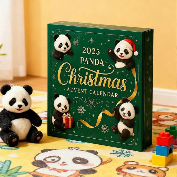 Julekalender med Panda-pynt til ferieudstilling[DB] A
