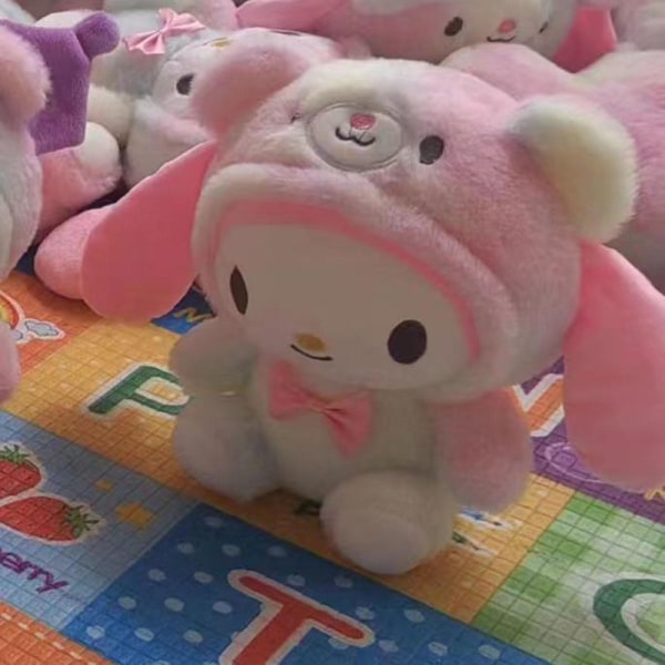 Kawaii Sanrio plysjleker utstoppede dukker kreative søte Kuromi Melody Cinnamoroll utstoppede leker for barn jenter gavedekorasjon [DB] B