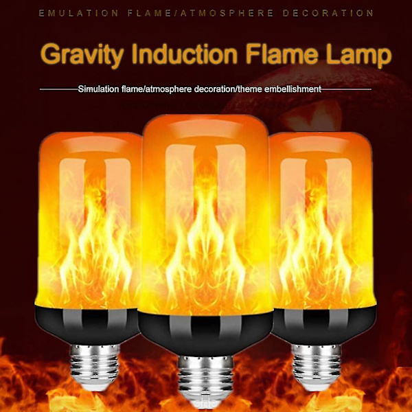Emulering Dynamisk Flameffekt Ljuskälla Ac85v-265v För Hemma Flamlampa E26 B22 E27 Majslampa Kreativ [DB] Yellow light E27