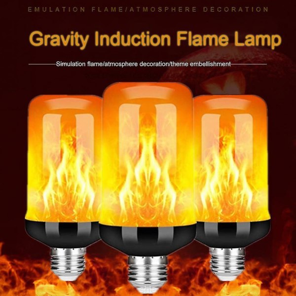 Emulering Dynamisk Flammeeffekt Ljuskälla Ac85v-265v För Hem Flamlampa E26 B22 E27 Majslampa Kreativ [DB] Yellow light E26