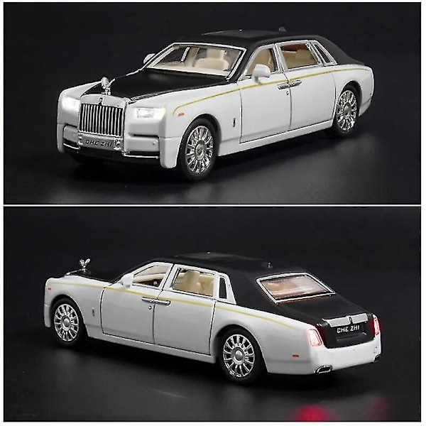 1/32 Rolls Royce Phantom Diecast Legetøjsbil Miniature Model Luksus Super Pull Back Lyd & Lys Døre Åbnelig Samling Gave Barn Db Rolls-Royce Wraith7