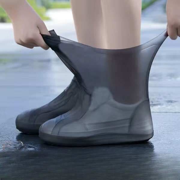 1 Set Utomhus Latex Regnstövlar Vattentäta Skoskydd Som Kan Återanvändas För Regnskydd. Flera Färger Att Välja Mellan, Hållbara [DB] Black One Size Fits All 34-45