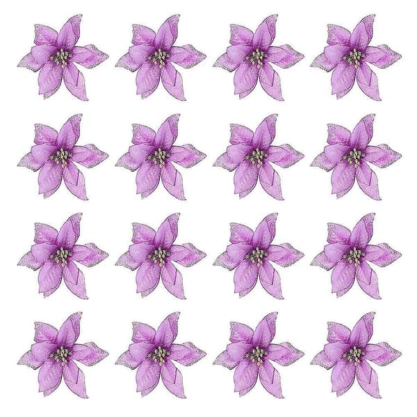 36 stk. kunstige juleblomster til juletræspynt [DB]