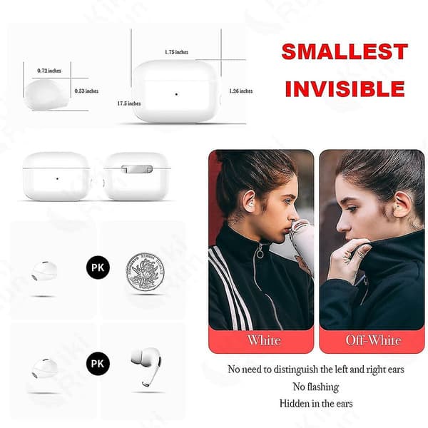 Usynlige ørepropper Mini skjult Bluetooth-headset Skjulte Mini trådløse ørepropper Usynlige [DB]