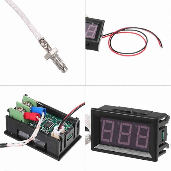 XH-B310 Industrielt Digitalt Termometer 12V Temperaturmåler K-type M6 Termoelement Tester -30~800℃ Termograf Høy Nøyaktighet med LED-Display [db]
