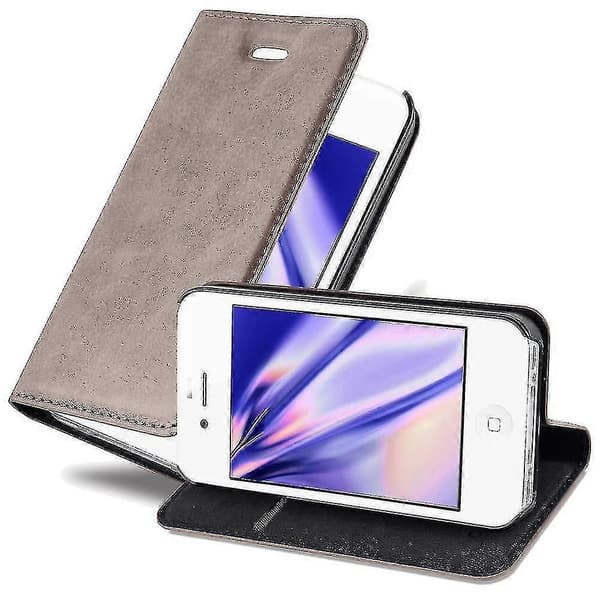 Etui til iPhone 4 / 4s Foldbart telefonetui - Cover - Med standfunktion og kortrum [DB] Brown