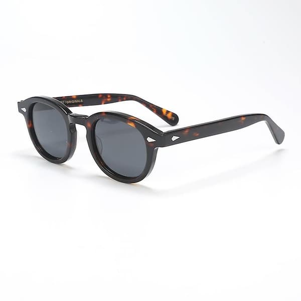 Polariserede Solbriller Johnny Depp Mænd Retro Plade {db} Black Frame blue lens Medium 46mm