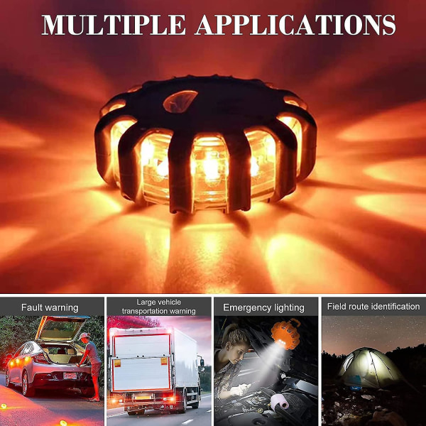 2 kpl LED-majakka, majakkavalo, hätävilkku, hätävalo magneettijalustalla ja 9 vilkkutilaa autoon, kuorma-autoon, veneeseen (2 kpl) Db