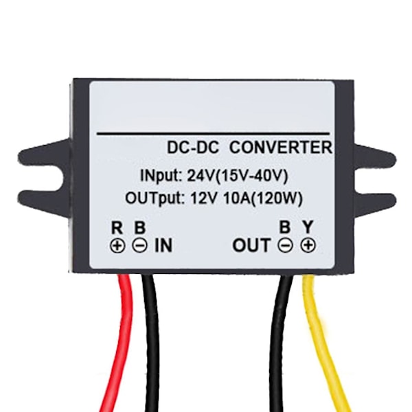 DC-DC 24V - 12V Auton Virran Alaspainon Muuntaja Vaihe Alaspäin Moduuli Virtalähde Adapteri [DB] 10A