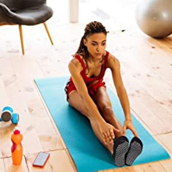 Sokker for kvinner og menn med full tå, sklisikker, klebrig grep, tilbehør for yoga, barre, pilates, dans, ballett [db] Grey half finger