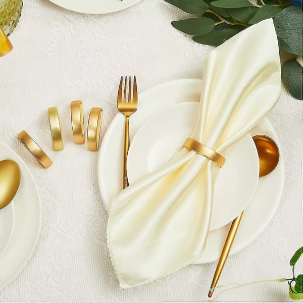 Guld Servietringe Metal Servietringholdere Moderne Ringholder Servietspænder Minimalisme Indretning Til Bord Middagsselskab Bryllup [DB] 24pcs