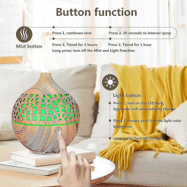 180 ml æterisk olie diffuser USB ultralyd aromaterapi duftspreder luftfugter med 7 LED farvelys aroma diffuser til soveværelse Sp [DB]