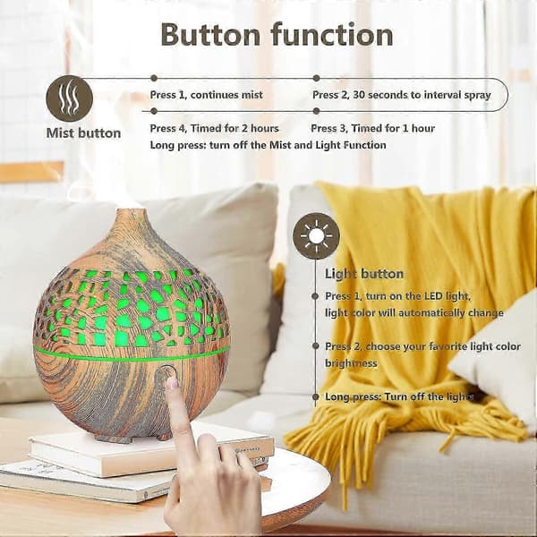 180ml Eterisk Olja Diffuser USB Ultraljud Aromaterapi Doftspridare Luftfuktare med 7 LED Färglampor Aromspridare för Sovrum Sp [DB]