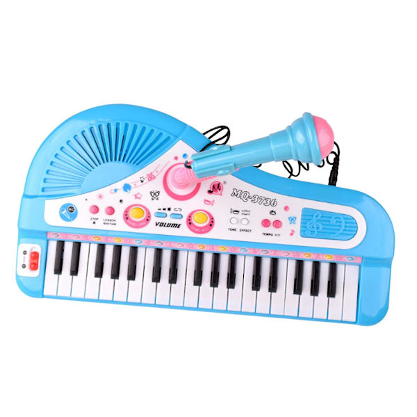 37 Tangenter Piano for Barn Elektronisk Piano Keyboard for Gutter Jenter Alder 3-5 år Blå [DB]