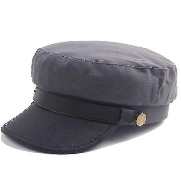 Militær hat unisex peaked cap aviskiosk stil [DB] Grey