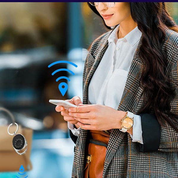 Älykäs hälytysmikrofoni 2-suuntainen kadonneen esineen paikannin avaimenperällä Bluetooth-yhteensopiva [dB} Black