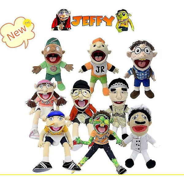 60cm Jeffy och Feebee Handdocka Stor Mjuk Docka Plyschleksaker Dockteater Barn Present [DB] Jr