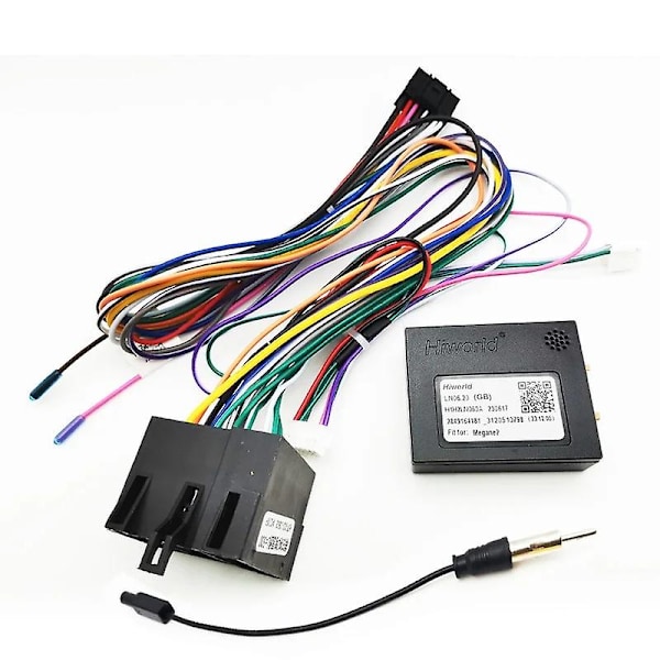 CANBus Decoder ISO Radio Ledningsnet Adapter 16 Pin Stik Android til Renault Megane 2 Clio Mk3 db cable+ANT