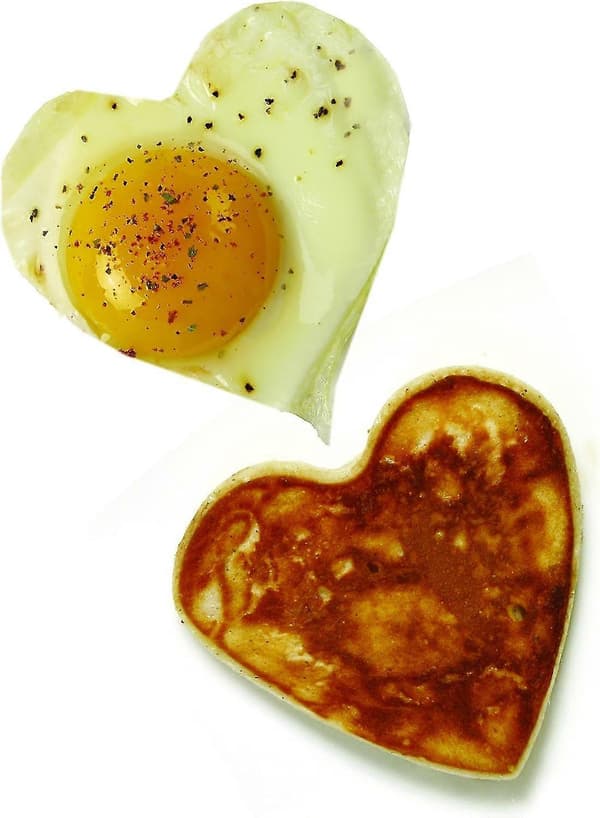 Non-stick Hjerte Pannekake/Egg Ringer, Sett med 2 Gave til mor/lærer [DB]