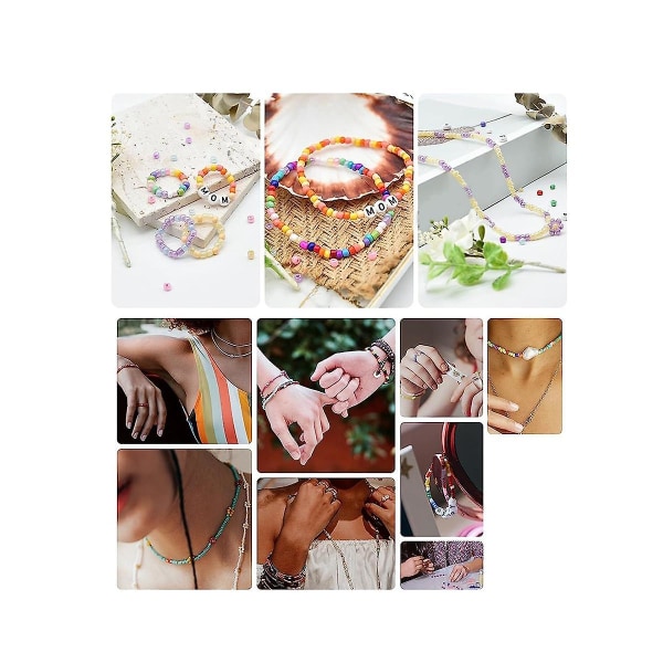 Pärlor för smyckestillverkning, brevpärlor Friendship Armband Kit, Glasfröpärlor Armbandstillverkning K