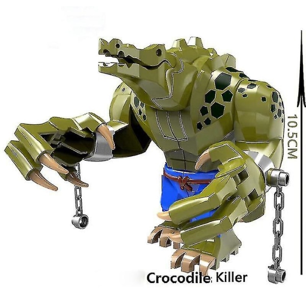 Batman Crocodile Killer 10,5 cm figur blokker konstruksjon byggeklosser leketøy gave Db Red Hulk