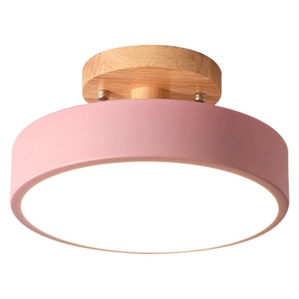 Taklys Moderne Led Nordic Wood Lysarmatur Innendørs Armatur Kjøkken Stue Soverom Bad DB Pink