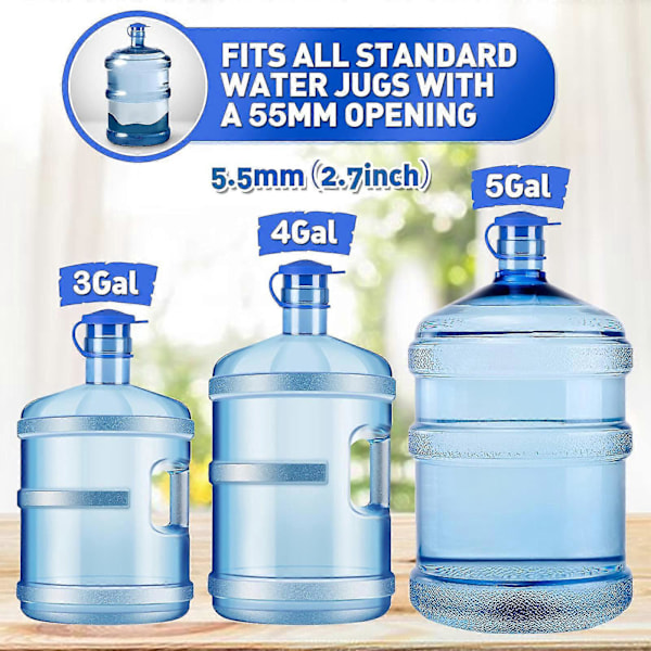5 Gallon Vandflaske Kapsler Genanvendelige Holdbare Silikone Spildsikre Kapsler til 55mm Flasker kun Kapsel [DB] 4Pcs