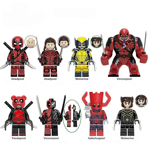 Deadpool & Wolverine Minifigur fra Doll 8PCS db B