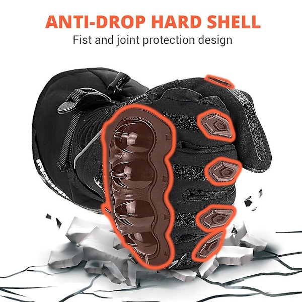 Lämpimät talviset moottoripyörä käsineet kosketusnäyttö vedenpitävät tuulenpitävät suojaavat motocross moottoripyörä miesten käsineet Guantes Moto Luvas db WN-01 Black Gloves M