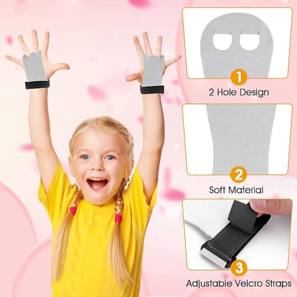 2 st Gymnastikgrepp Handledsband Set för Barn, Gymnastik Handgrepp Gymnastik för Barn Träning och Övning [Db] Black