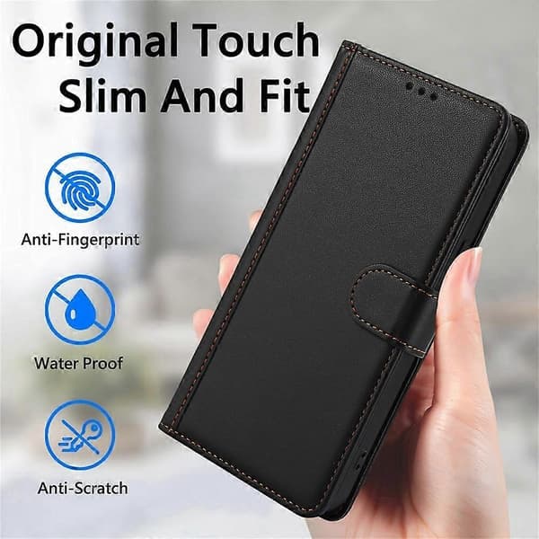 Skin Feel Leather Case For iPhone 15 Plus [DB] Black
