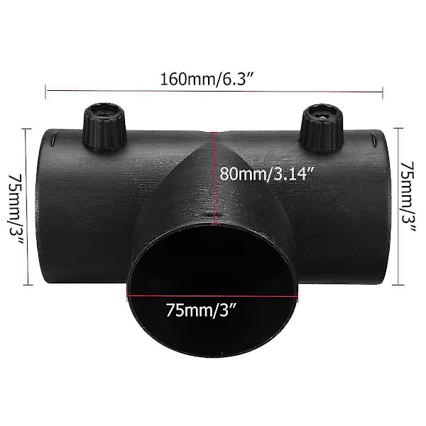 75mm T-Formet Parkvarme Luftventil Udluftningsforbindelse Med Dobbelt Reguleringsventil Klapper Til Webasto {Db} Black