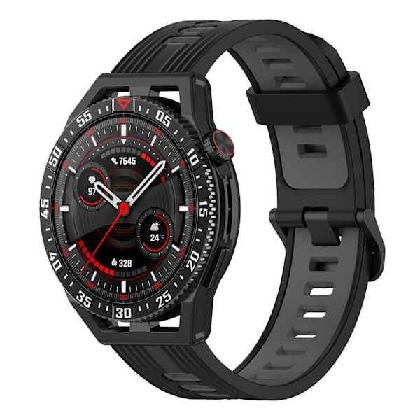 Vertikalt Silikonarmband för Garmin Forerunner 255 [DB] Black Grey