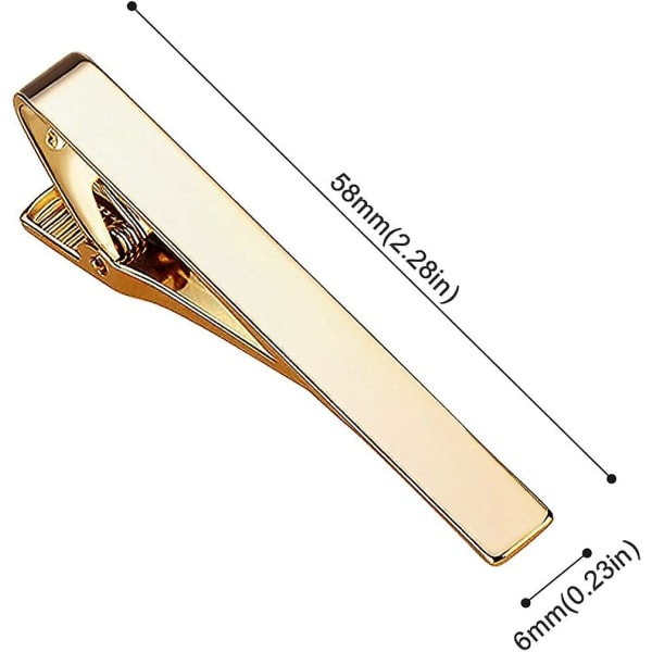 Slipsclips til mænd, 3-pak klassisk slipseclips (sølv, guld, sort)