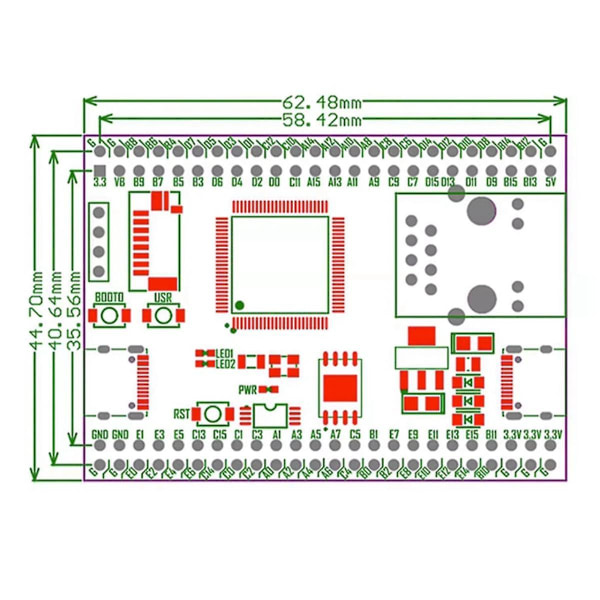 Ch32v307vct6 Core Board Yksisiruinen mikrotietokonekehityskortti 32-bittinen Riscv-ohjaintuki