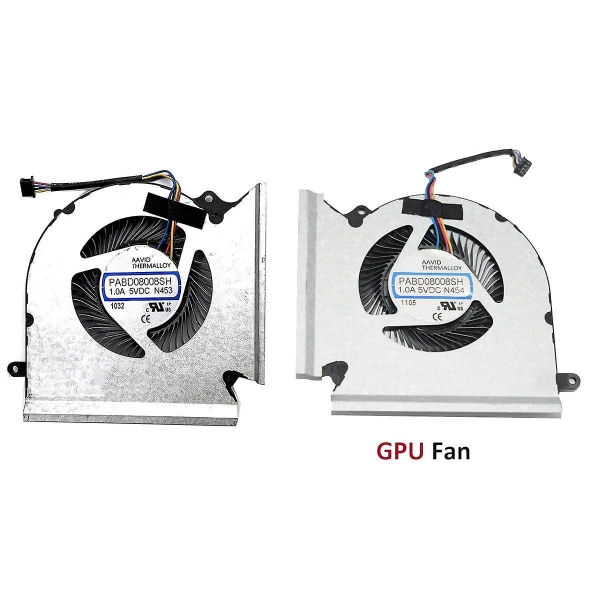 Computer CPU-køleventilator + GPU-køleventilator til GE66 GP66 GL66 -1541 -1542 N453 N454 PABD08008SH [DB]