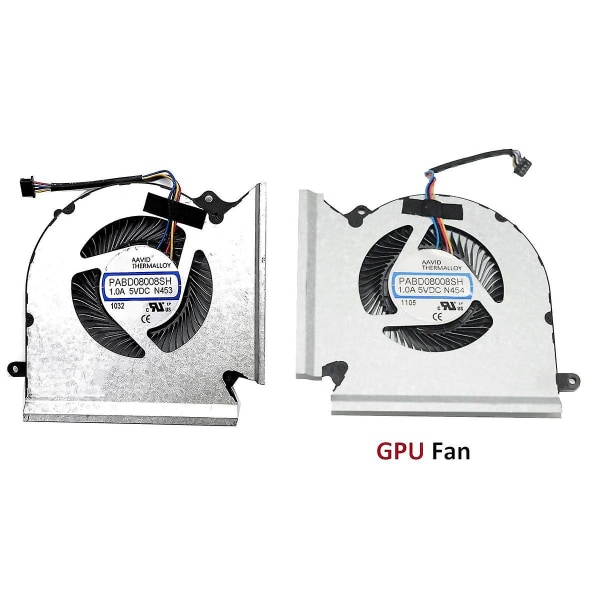 Tietokoneen suorittimen jäähdytystuuletin + GPU:n jäähdytystuuletin mallille GE66 GP66 GL66 -1541 -1542 N453 N454 PABD08008SH [DB]