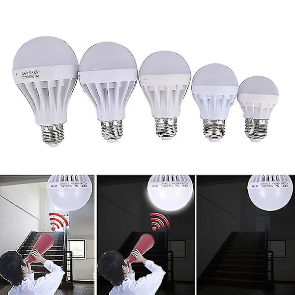 220/110v 3w 5w 7w 12w Ääni/äänen aktivointi LED-lamppu PIR-liikkeen tunnistusvalo [DB] 3w