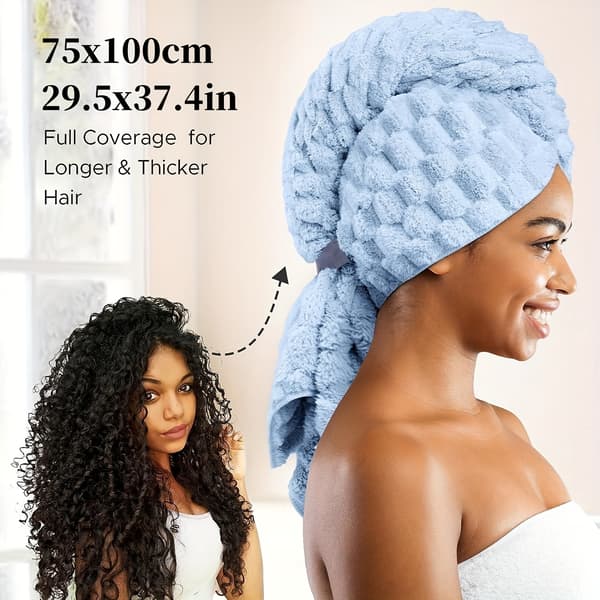 2 stk. Superabsorberende blødt og hurtigtørrende mikrofiber håndklædesæt | Perfekt rektangulær gave til kvinder, velegnet til S [DB] 2 pcs Bule
