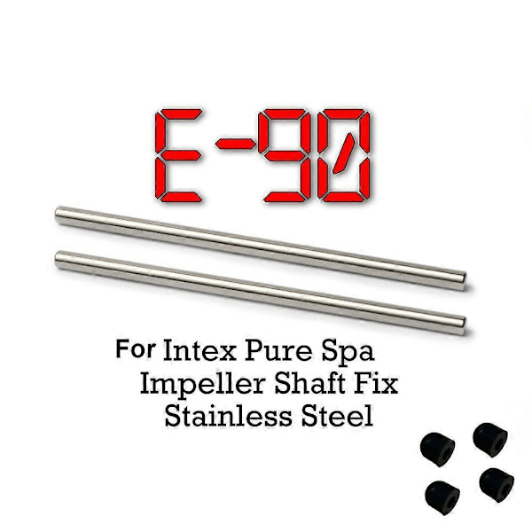 2 stk. rustfritt stål aksel for Intex Pure Spa boblebad impeller pumpe fikser E90 feil aksel (2 stk. rustfritt stål aksel med 4 gummikorker og S db
