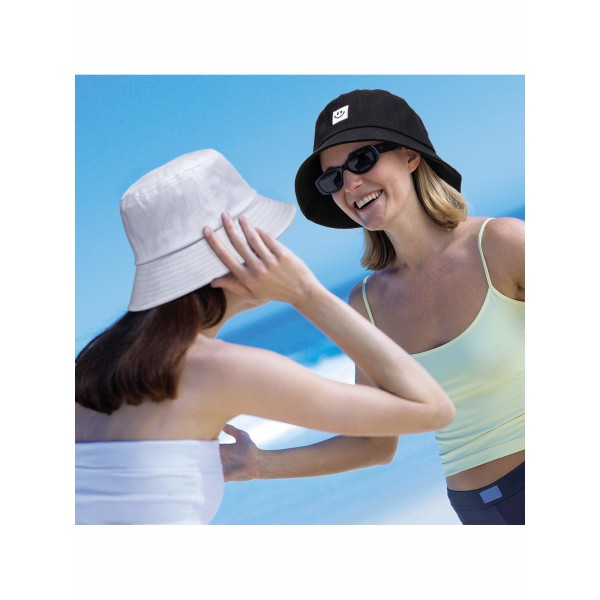 Hymyilevät kasvot Bucket-hatut Taitettavat ranta-aurinkohatut Kalastajahatut naisille miehille